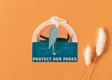 Protect our Parks Crane Vinyl Sticker