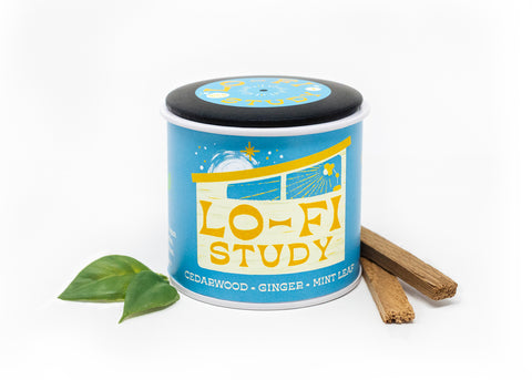 Lo-Fi Study Soy Handmade Candle with Playlist & Vinyl Magnet