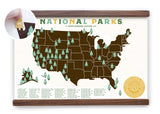 11x17 National Park Map with tree stickers