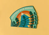 Protect our Parks Rainbow Forest Vinyl Sticker